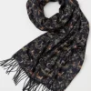 Fable England Woodland Scenes Toile Scarf Black