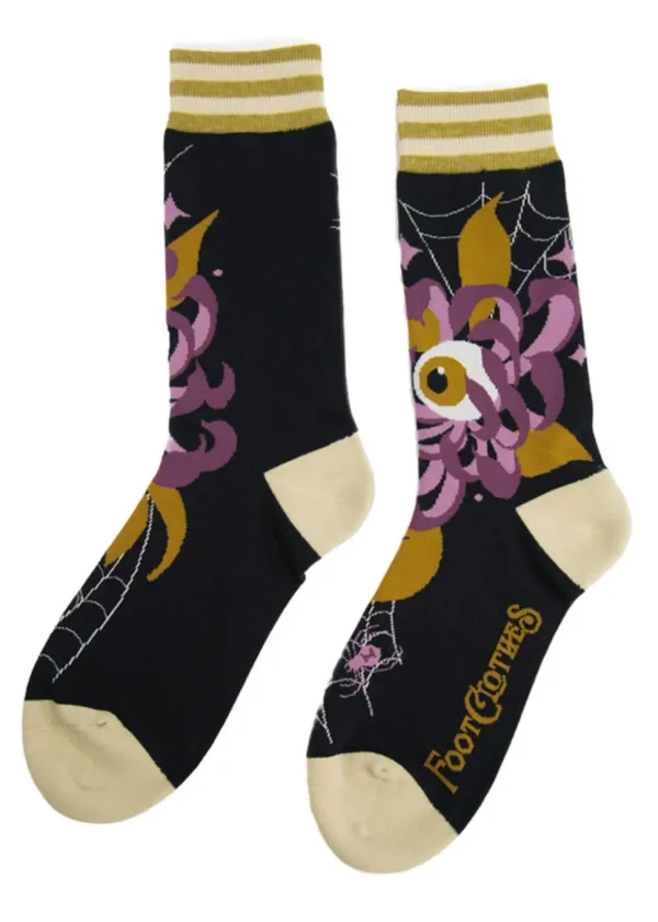 FootClothes Arachnid's Bloom Socks Black