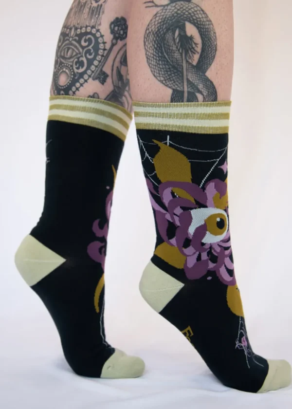 FootClothes Arachnid's Bloom Socks Black