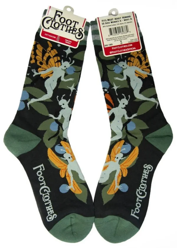 FootClothes Fanciful Fairies Socks Green
