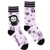 FootClothes Pastel Goth Grim Reaper Socks Pink