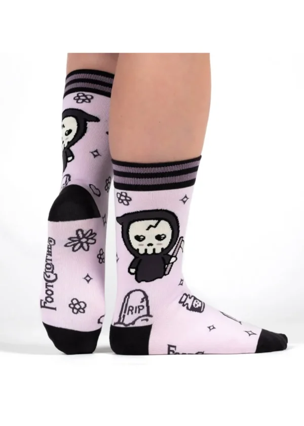 FootClothes Pastel Goth Grim Reaper Socks Pink