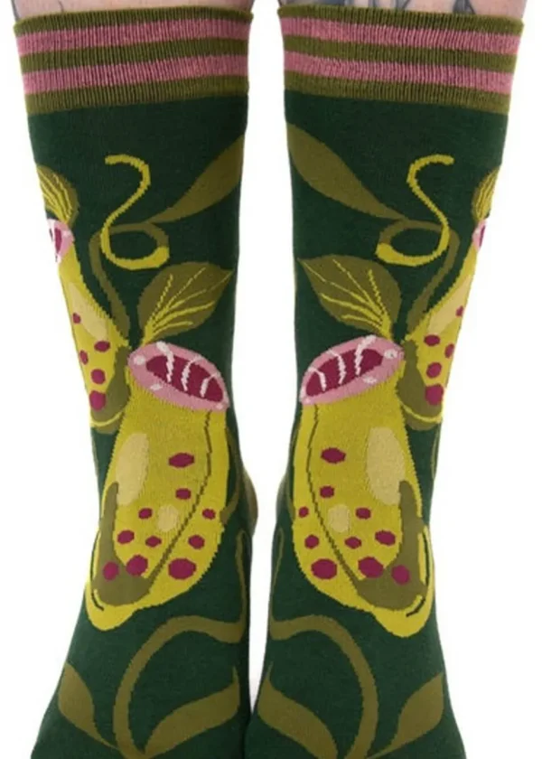 FootClothes Pitcher Plant Socks Green