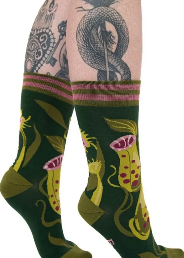 FootClothes Pitcher Plant Socks Green