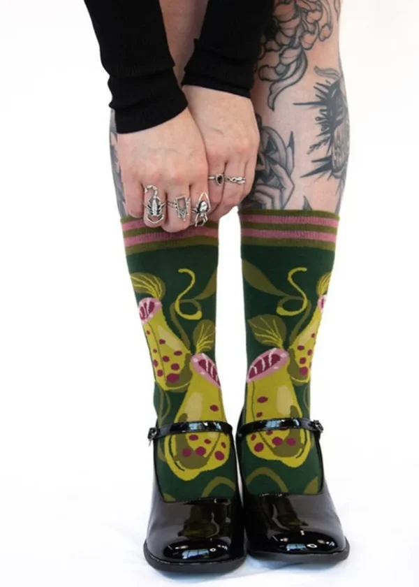 FootClothes Pitcher Plant Socks Green