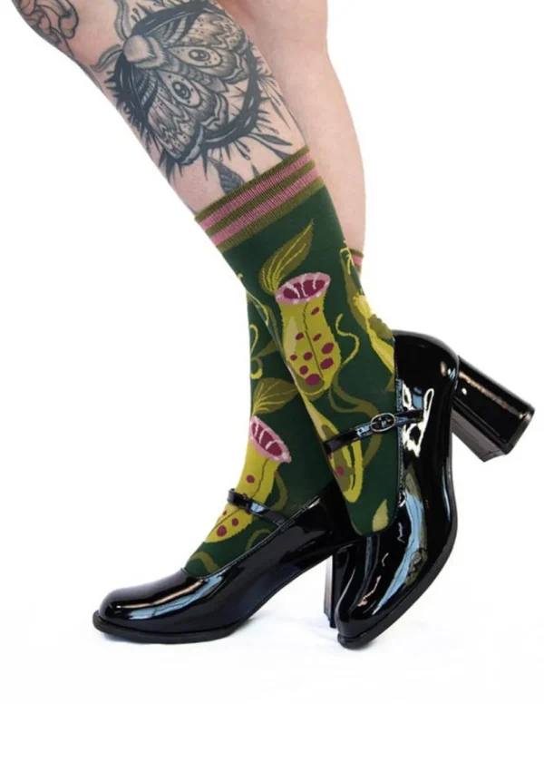 FootClothes Pitcher Plant Socks Green