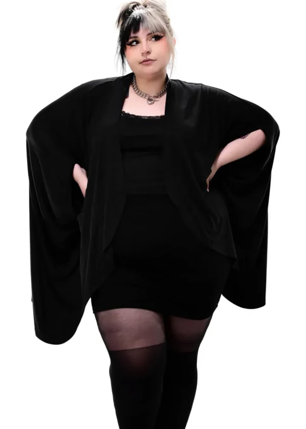 Foxblood Batty Oversized Cardigan Black