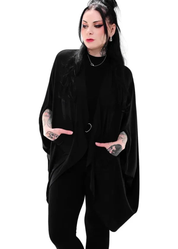 Foxblood Batty Oversized Cardigan Black