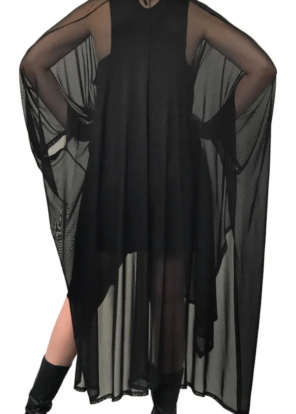 Foxblood Lilith Mesh Oversized Cloak Black