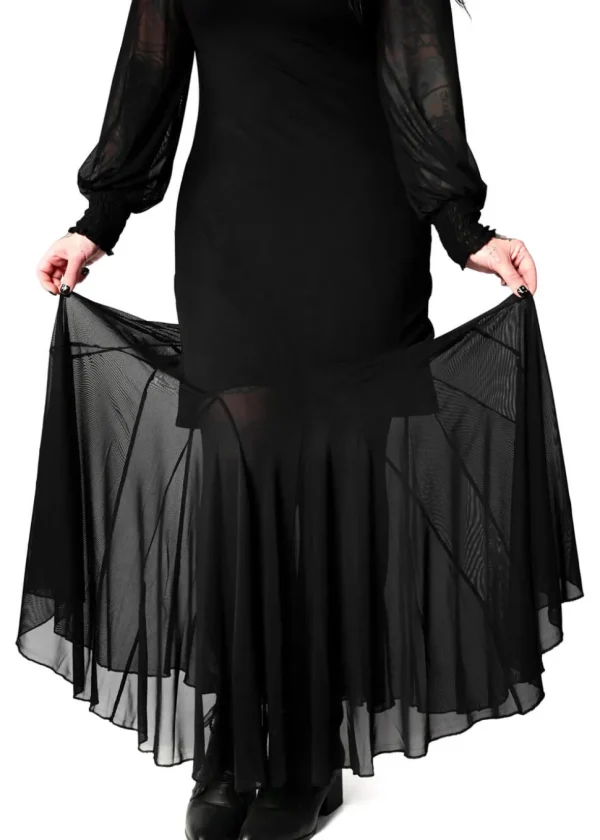 Foxblood Mary Mesh Dress Black