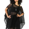 Foxblood Mesh Rhiannon Flowing Tunic Top Black
