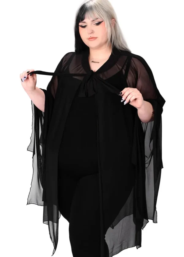 Foxblood Nocturnal Mesh Cape Black