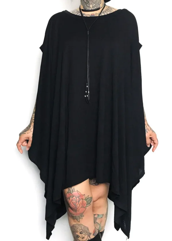 Foxblood Rhiannon Flowing Oversized Tunic Top Black
