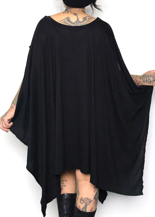 Foxblood Rhiannon Flowing Oversized Tunic Top Black