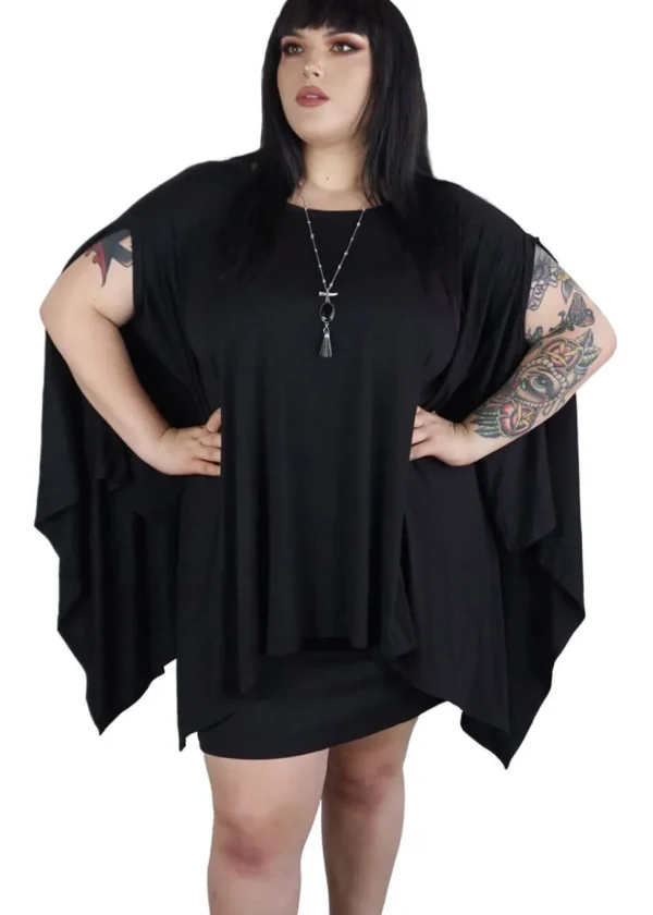 Foxblood Rhiannon Flowing Oversized Tunic Top Black