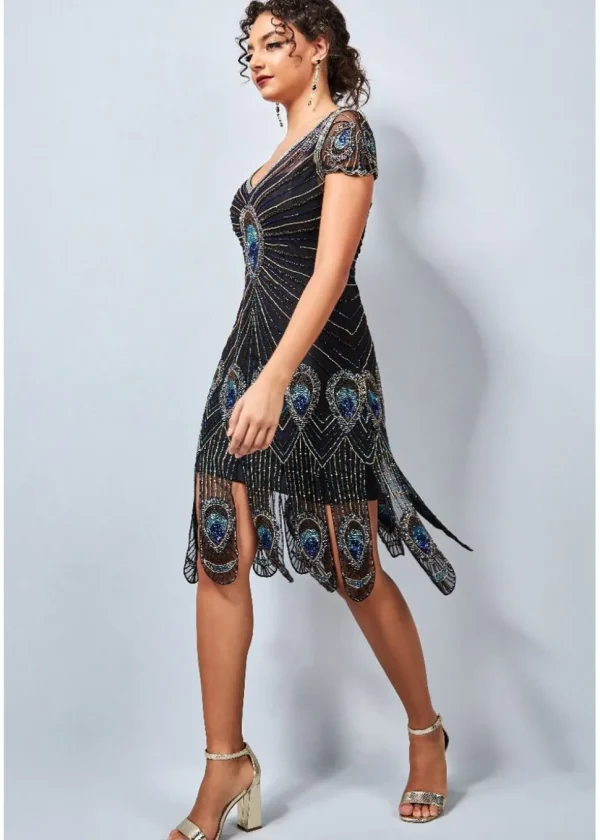 Gatsbylady Amelia Peacock 20's Flapper Dress