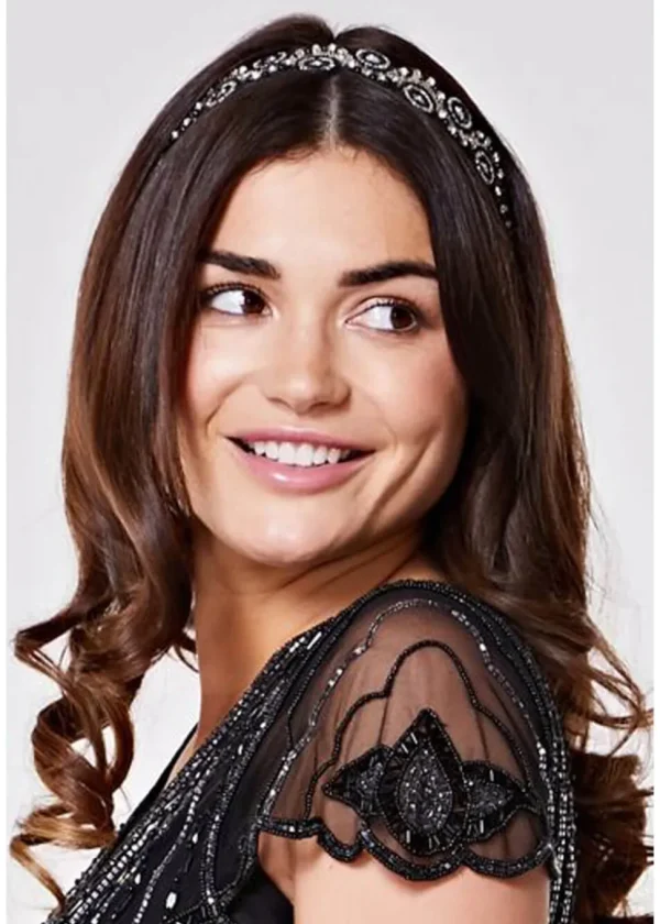 Gatsbylady Eliza 20's Flapper Headband Black Silver