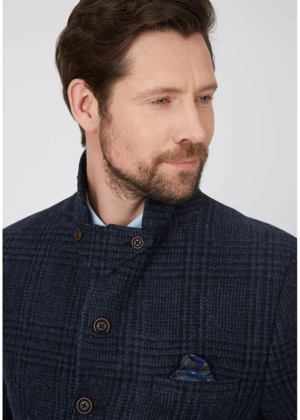 Gibson London Gerard Grouse Check Suit Jacket Navy Black