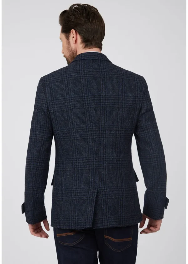 Gibson London Gerard Grouse Check Suit Jacket Navy Black