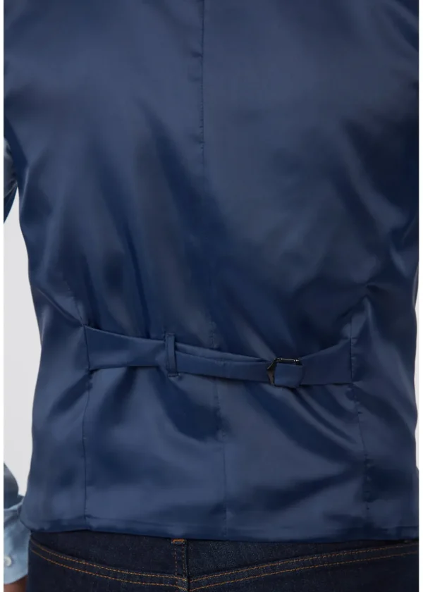 Gibson London Gerard Grouse Check Gilet Navy Black