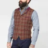 Gibson London Jason Check Gilet Orange