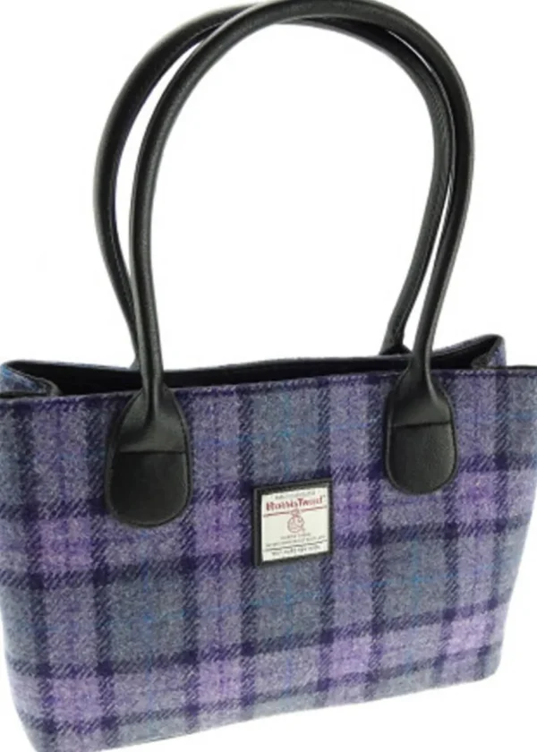 Glen Appin of Schotland Cassley Harris Tartan Tweed Bag Purple