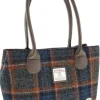 Glen Appin of Schotland Cassley Harris Tartan Tweed Bag Grey Rust