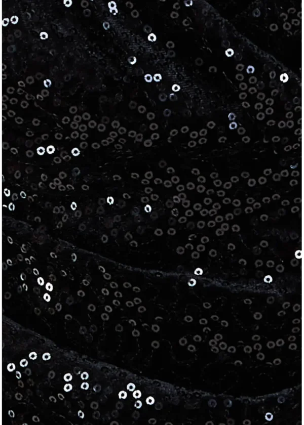 Goddiva Zoe Sequin Velvet Maxi Dress Black