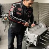Grand Prix Mens Warson Daytona Leather Race Jacket Black