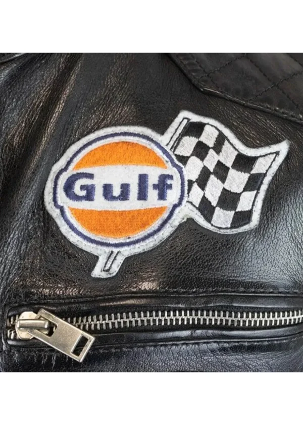Grand Prix Women's Gulf Racing Leather Jacket Black