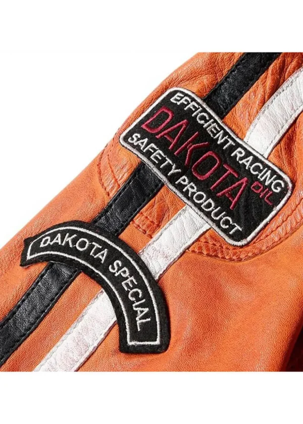 Grand Prix Women's Gulf Racing Leather Jacket Orange