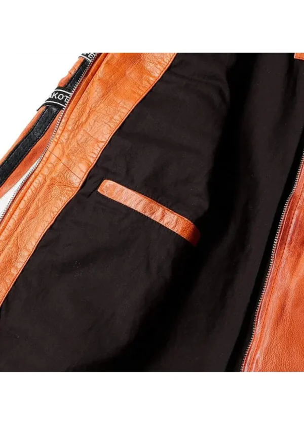 Grand Prix Women's Gulf Racing Leather Jacket Orange