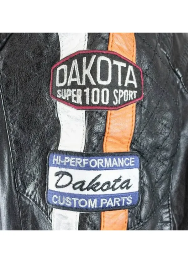 Grand Prix Women's Gulf Racing Leather Jacket Black