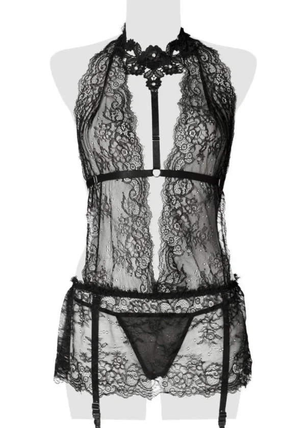 Gray Velvet Hannah Lace Set Black