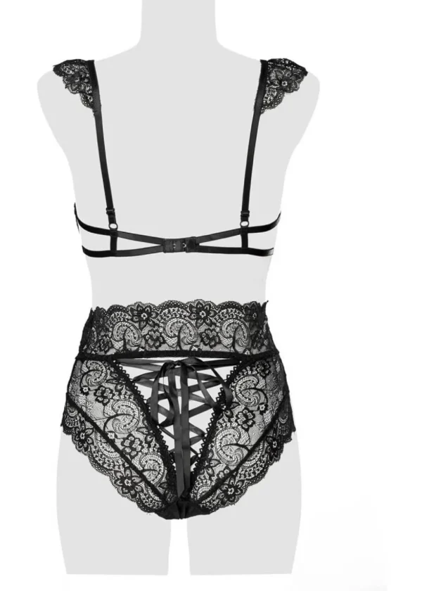 Grey Velvet Gabriella Lace Set Black
