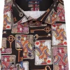 Guide London Mens Playing Cards Shirt Black