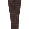 Guide London Mens Roelof Check Trousers Brown