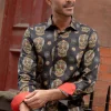 Guide London Mens Sugarskulls Shirt Black
