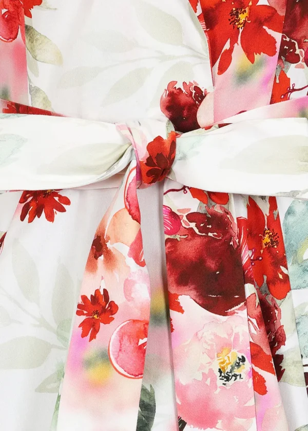 Hearts & Roses Adelyn Floral 50's Swing Dress White