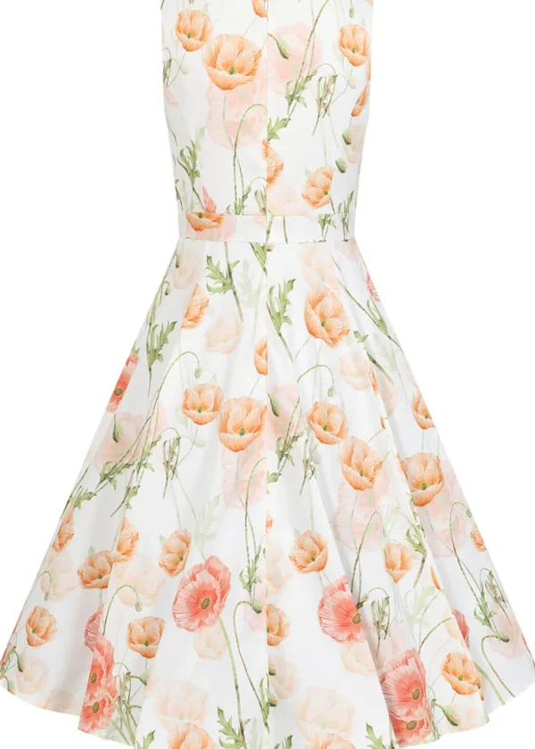 Hearts & Roses Aria Floral 50's Swing Dress White