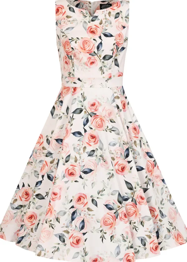 Hearts & Roses Aurora Floral 50's Swing Dress Pink