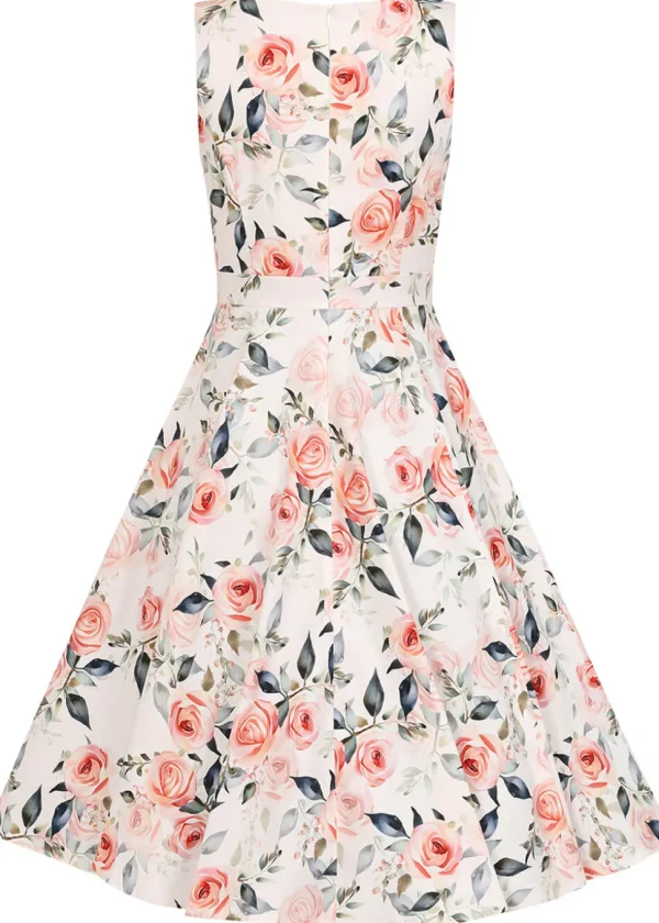 Hearts & Roses Aurora Floral 50's Swing Dress Pink
