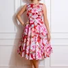 Hearts & Roses Charlie Floral 50's Swing Dress Red
