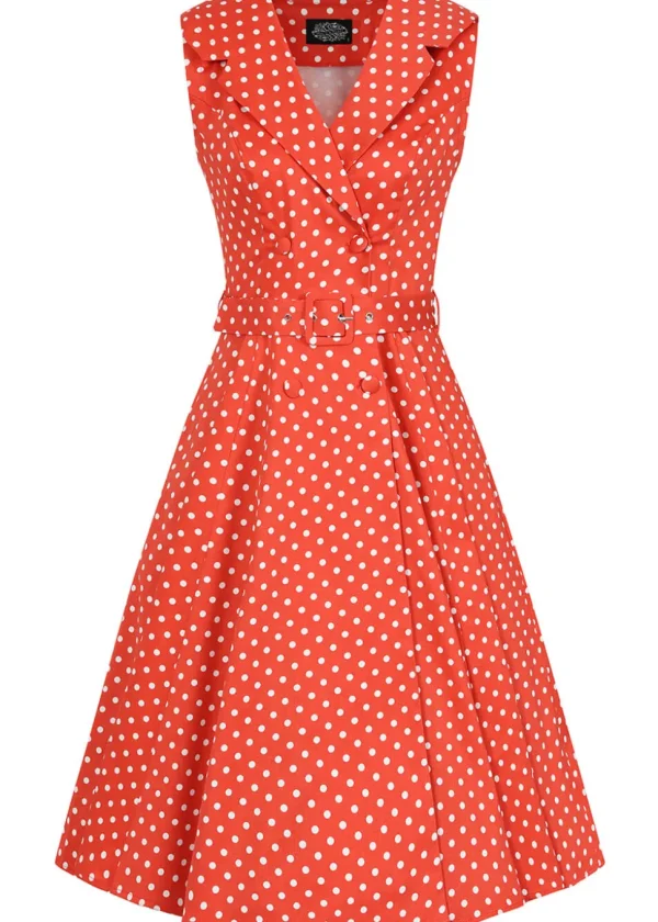 Hearts & Roses Hannah Polkadot 50's Swing Dress Red