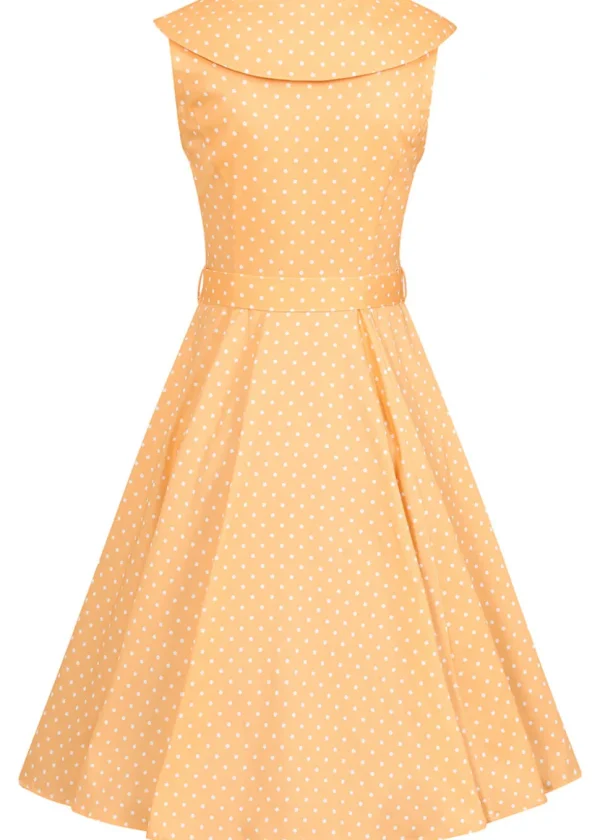 Hearts & Roses Hannah Polkadot 50's Swing Dress Light Orange