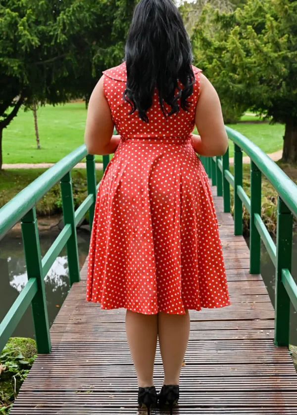Hearts & Roses Hannah Polkadot 50's Swing Dress Red