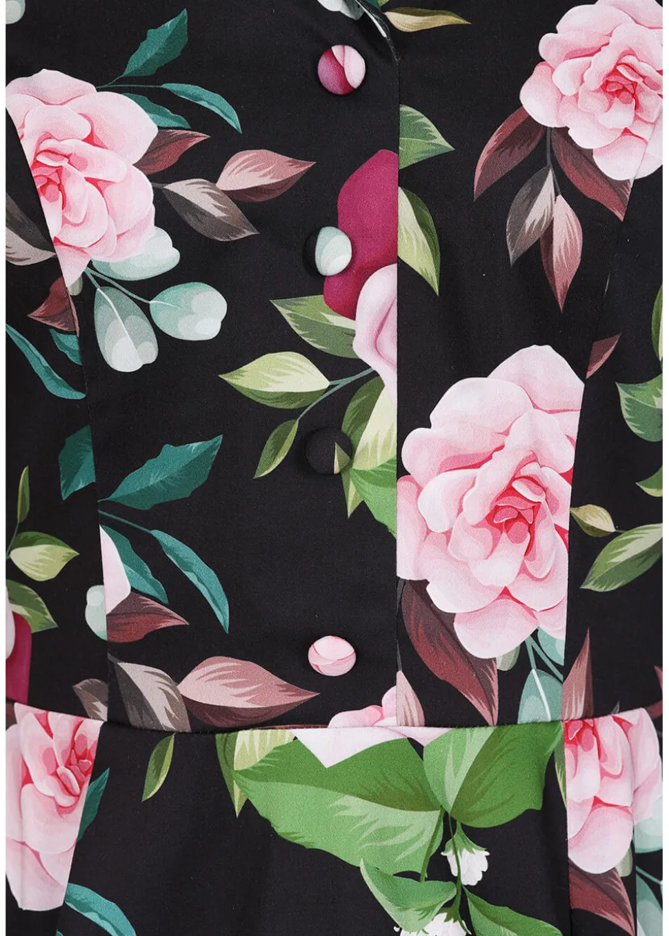 hearts__roses_helen_flora_3.webp Hearts & Roses Helen Floral 50's Swing Dress Black