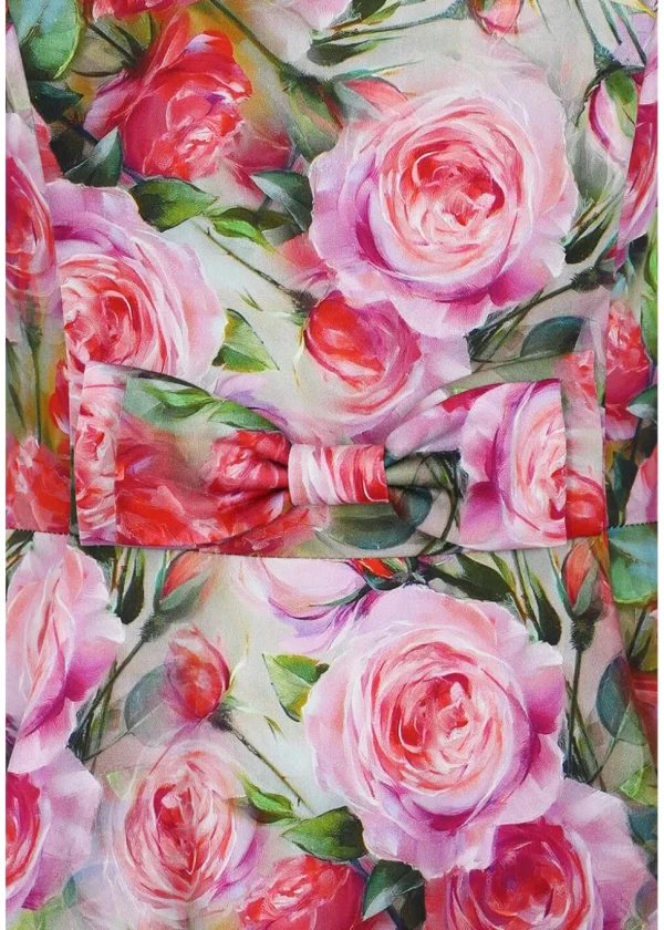 Hearts & Roses Lola Floral 50's Swing Dress Green