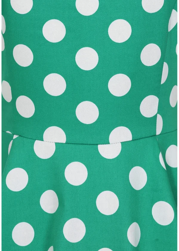 Hearts & Roses Nina Polkadot 50's Swing Dress Green