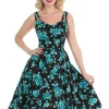 Hearts & Roses Rosacea 50's Swing Dress Black